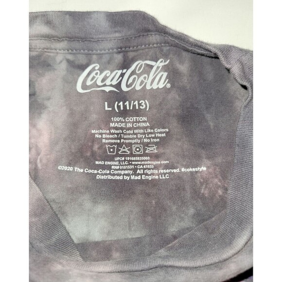 2 for $20 Coca-Cola Vintage Inspired Crop Top Tie Dye Size - Picture 4 of 4